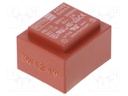 Transformer: encapsulated; 1VA; 230VAC; 6V; 167mA; Mounting: PCB