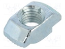 Nut; for profiles; Width of the groove: 10mm; steel; zinc