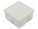 Enclosure: junction box; X: 95.5mm; Y: 87.5mm; Z: 45.5mm; wall mount