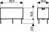 Relay: electromagnetic; SPST-NO; Ucoil: 6VDC; 6A; 6A/250VAC; PCB