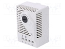 Sensor: thermostat; Contacts: SPDT; 10A; 120VAC; IP20; Mounting: DIN