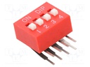 Switch: DIP-SWITCH; Poles number: 4; OFF-ON; 0.025A/24VDC; Pos: 2/4
