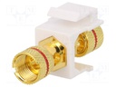 Socket; coupler; female x2; Keystone; gold-plated; straight