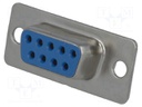 D-Sub; PIN: 9; plug; female; soldering; for cable; gold flash