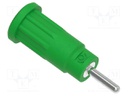 Connector: 2mm banana; socket; green; plug pin 2mmx9mm; insulated