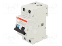 RCBO breaker; Inom: 20A; Ires: 100mA; Poles: 1+N; 230VAC; DIN; IP20