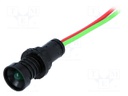 Indicator: LED; recessed; 12÷24VDC; 12÷24VAC; Cutout: Ø10mm; IP20