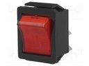 ROCKER; DPST; Pos: 2; OFF-ON; 16A/250VAC; red; neon lamp 250V