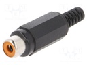 Plug; RCA; female; with strain relief; straight; soldering