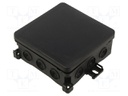 Enclosure: junction box; X: 100mm; Y: 40mm; Z: 100mm; IP54; black