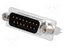 D-Sub; PIN: 15; socket; male; with threaded screw; Locking: screws