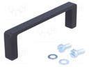 Handle; Mat: aluminium; black; H: 28mm; L: 98mm; W: 10mm