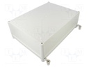 Enclosure: multipurpose; X: 278mm; Y: 378mm; Z: 130mm; with hinges