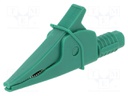 Crocodile clip; 20A; green; max.39mm; 1kV; Connection: 4mm socket