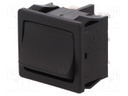 ROCKER; DPDT; Pos: 2; ON-ON; 10A/250VAC; black; IP40; none; 100mΩ