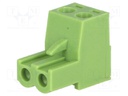 Pluggable terminal block; 5mm; ways: 2; straight; plug; female