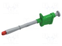 Clip-on probe; crocodile; 20A; green; Contacts: brass; 4mm; L: 153mm