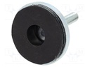 Foot of pin; rigid; Base dia: 55mm; M10; steel; Plunger mat: steel