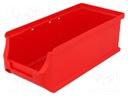 Container: workshop; red; plastic; H: 75mm; W: 102mm; D: 215mm