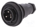 Connector: circular; plug; male; PIN: 3; Buccaneer Standard; IP68