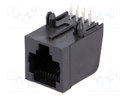 Socket; RJ45; PIN: 8; Layout: 8p8c; THT; on PCBs