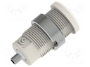 Connector: 4mm banana; socket; white; 2mm soldering hole