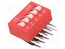Switch: DIP-SWITCH; Poles number: 5; OFF-ON; 0.025A/24VDC; Pos: 2/5