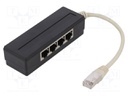 Splitter; splitter; RJ45 plug,RJ45 socket x4; Colour: black