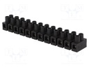 Terminal block; screw terminal; ways: 12; 6mm2; terminals: 24; 400V