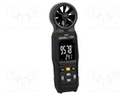 Thermoanemometer; LCD 2,8"; (9999); Vel.measur.resol: 0.001m/s
