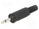Plug; Jack 2,5mm; male; mono; with strain relief; ways: 2; straight