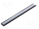Profiles for LED modules; white; surface; black; L: 1m; aluminium