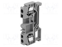 Splice terminal: rail; 0.2÷4mm2; ways: 1; terminals: 2; grey; TS35