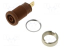 Connector: 4mm banana; socket; 25A; 1kVDC; brown; gold-plated; 32mm