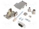 D-Sub; PIN: 9; plug; male; soldering; for cable; black