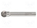 Rotary burr; Ø: 3mm; L: 38mm; metal; Working part len: 2.5mm