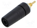 Connector: 4mm banana; socket; 24A; 1kV; black; gold-plated; 43mm