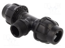Splice terminal: clamping; for PE pipes; Plast; Medium: water