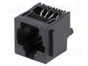 Socket; RJ45; PIN: 8; with panel stop blockade; Layout: 8p8c; THT
