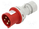 Connector: AC supply 3-phase; plug; male; 32A; 400VAC; IEC 60309