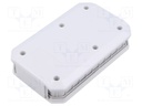 Enclosure: multipurpose; X: 79mm; Y: 126mm; Z: 28mm; WH; ABS; white