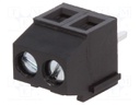 PCB terminal block; angled 90°; 3.5mm; ways: 2; on PCBs; 1.5mm2