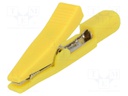 Crocodile clip; 5A; 70VDC; yellow; Overall len: 42mm