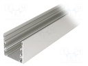 Profiles for LED modules; surface; natural; L: 2m; aluminium