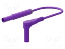 Test lead; 19A; banana plug 4mm,angular banana plug 4mm; violet