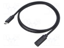 Cable; High Speed,USB 2.0; USB C socket,USB C plug; 1m; black