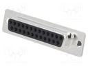 D-Sub; PIN: 25; plug; female; w/o contacts; crimped; for cable