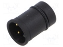 Connector: M12; contact insert; male; PIN: 3; 250V; 4A; IP67