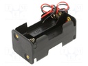 Holder; AA,R6; Batt.no: 4; cables; black