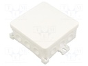 Enclosure: junction box; X: 100mm; Y: 40mm; Z: 100mm; IP54; white